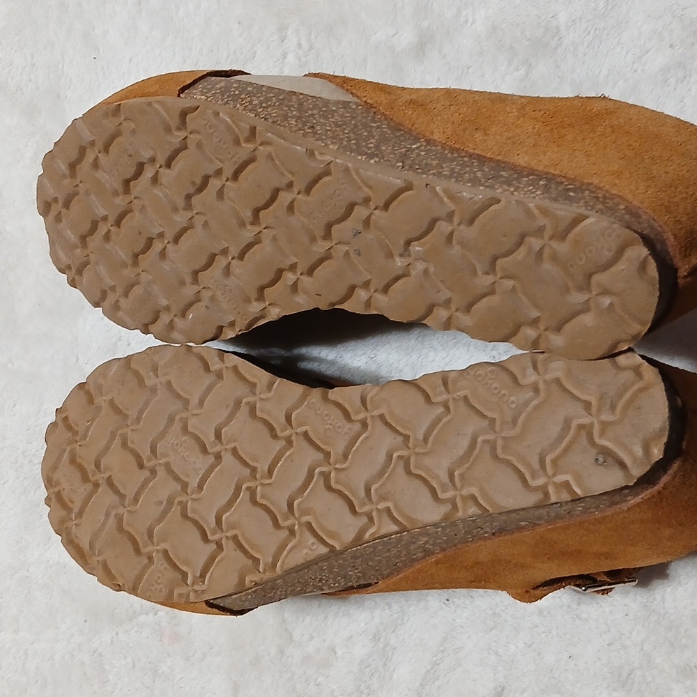 Yokono Mora Suede Cross-Strap Wedge Sandals Size 7.5 - Picture 4 of 7
